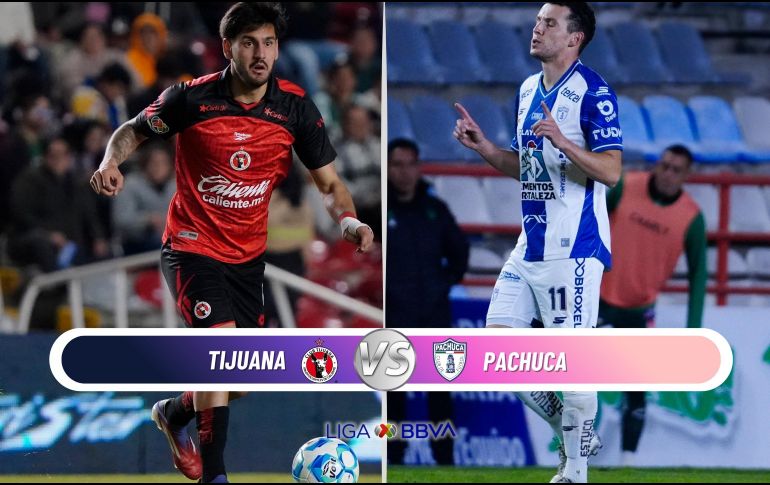 Pachuca visita a Tijuana en el Estadio Caliente con el objetivo de asegurar su pase directo a la Liguilla del Clausura 2026. ESPECIAL / IMAGO7 y CANVA