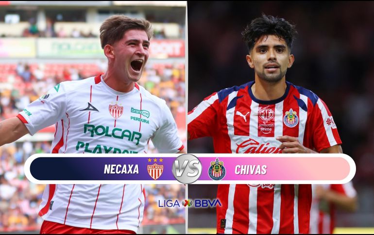 Chivas busca consolidarse en la cima de la Tabla General durante su visita al Estadio Victoria para enfrentar al Necaxa en la penúltima fecha del torneo. ESPECIAL / IMAGO7 y CANVA
