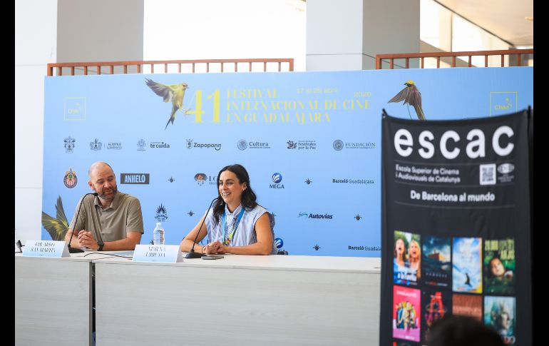 La Escola Superior de Cinema i Audiovisuals de Catalunya (ESCAC) y el FICG anunciaron, a través de una rueda de prensa llevada a cabo en el Conjunto Santander de Artes Escénicas, a los becarios de 2026: Viviana Zúñiga Rojas y Gustavo Mateu Paredes. EL INFORMADOR / J. Acosta