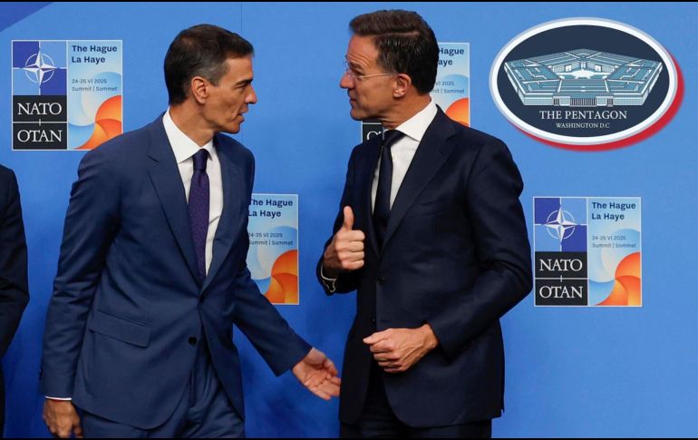 El secretario general de la Organización del Tratado del Atlántico Norte (OTAN), Mark Rutte (d), recibe al presidente del Gobierno de España, Pedro Sánchez. EFE / ARCHIVO