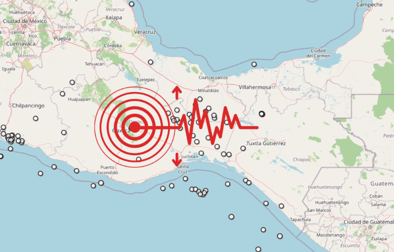 &nbsp;Sismo en Oaxaca. ESPECIAL / SSN