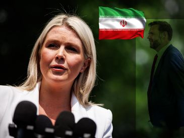 La portavoz Karoline Leavitt atiende a medios en la Casa Blanca este viernes 24 de abril. EFE / EPA / SAMUEL CORUM / POOL