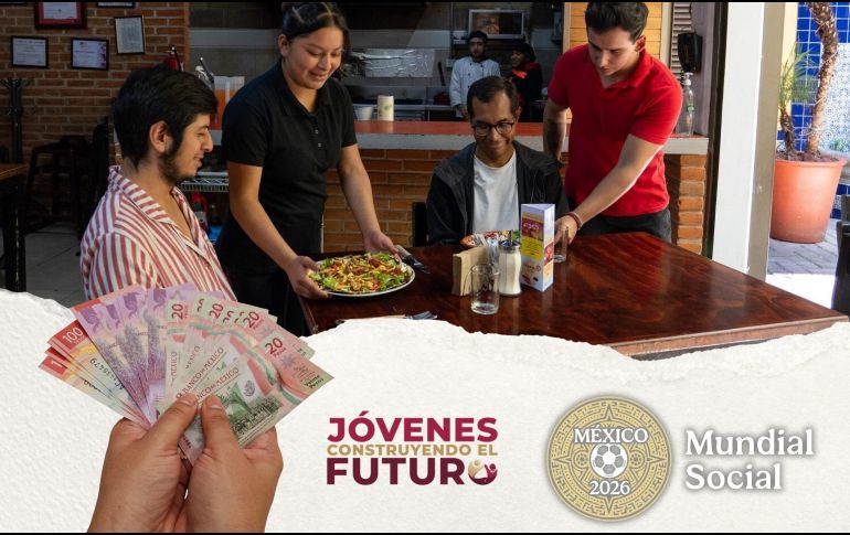 La Copa Mundial 2026 está a menos de dos meses de iniciar y México no solo se prepara con estadios de primer nivel, sino también con oportunidades laborales para los jóvenes. ESPECIAL / Programas del Bienestar y CANVA
