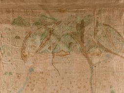Detalle del Lienzo de San Sebastián, un mapa de trascendental importancia histórica que fusiona la cartografía indígena y europea del siglo XVI. CORTESÍA