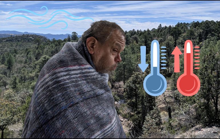 Según el SMN, el Frente Frío 48 comenzó su avance sobre el territorio nacional durante las últimas horas de abril. Su impacto se sentirá más durante el primer fin de semana de mayo de 2026. ESPECIAL / EFE y CANVA