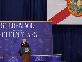 Donald Trump bromeó sobre Claudia Sheinbaum e imitó su voz durante un evento privado. EFE/C. Herrera-Ulashkevich
