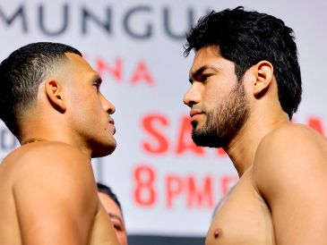 David Benavídez derribó al Zuedo en el sexto round. AP/lLas Vegas Sun/S. Marcus