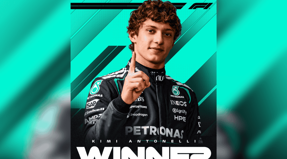 Pese a una largada accidentada donde fue relegado por la presión de Verstappen y Leclerc, el piloto de Mercedes ejecutó una remontada magistral apoyada en una gestión de boxes impecable. ESPECIAL/ X/ @F1