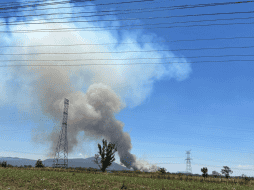 En la zona operan 64 combatientes apoyados por 15 vehículos, con el objetivo de controlar y extinguir el incendio en el menor tiempo posible. ESPECIAL