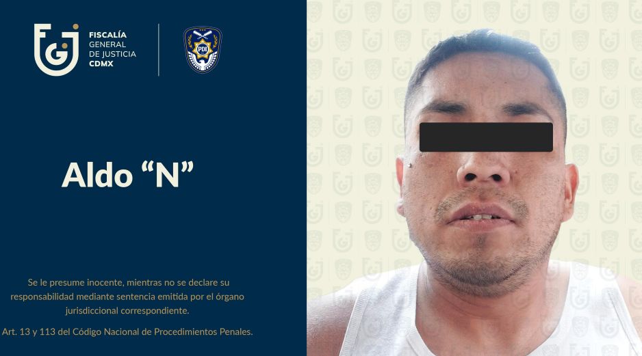 Agentes de la Policía de Investigación de la FGJ trasladaron al imputado al Reclusorio Preventivo Varonil Norte, donde la autoridad judicial determinará su situación jurídica. ESPECIAL/ X/ @FiscaliaCDMX