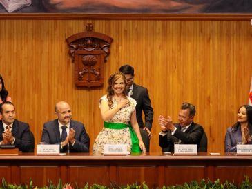 Karla Planter rindió su primer informe como rectora general de la Universidad de Guadalajara. EL INFORMADOR/A. Navarro