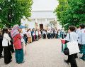Manifestantes proPalestina en la Bienal de Venecia. AP