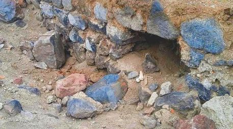 Foto que refleja la destrucción del sitio arqueológico de Los Tlalteles. CORTESÍA
