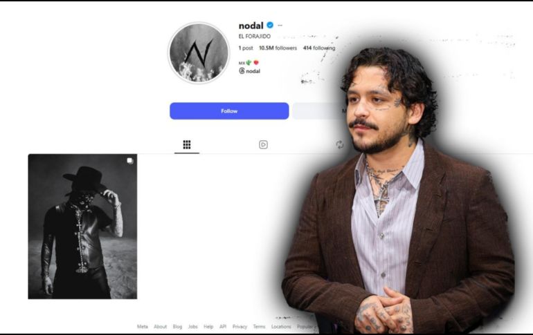 Así luce el perfil oficial de Instagram de Nodal con las cuatro fotos que publicó hace poco. ESPECIAL / INSTAGRAM @nodal / EL INFORMADOR / ARCHIVO