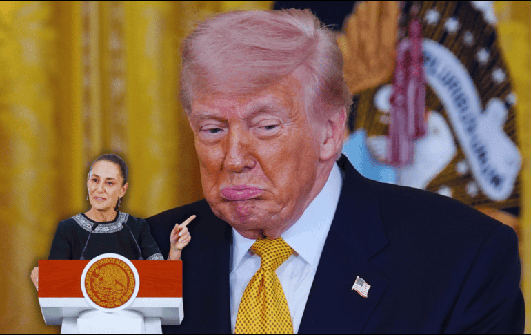 La Mandataria dijo que el gobierno de Trump debe implementar políticas para reducir el consumo de fentanilo en su país y disminuir el tráfico de armas de Estados Unidos a México. EFE / Y. Gripas / I. Esquivel