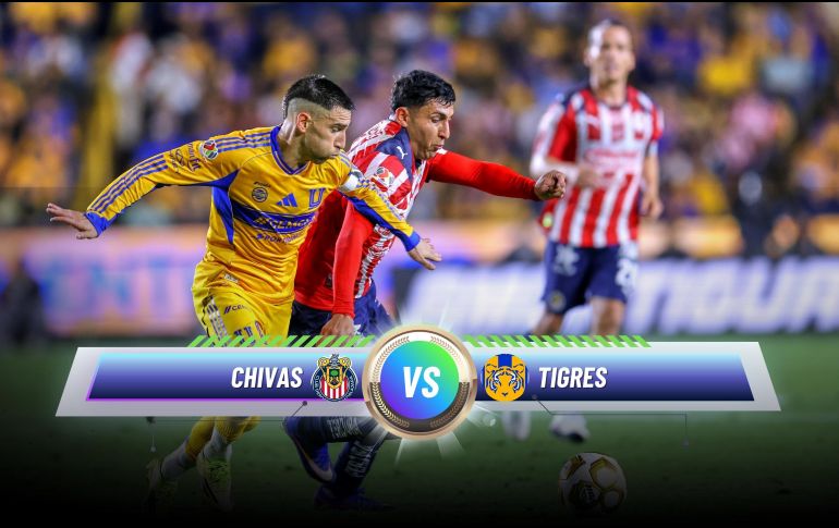 Chivas buscará aprovechar el apoyo de su afición en casa para superar a Tigres en la Liguilla. ESPECIAL / IMAGO7 y CANVA