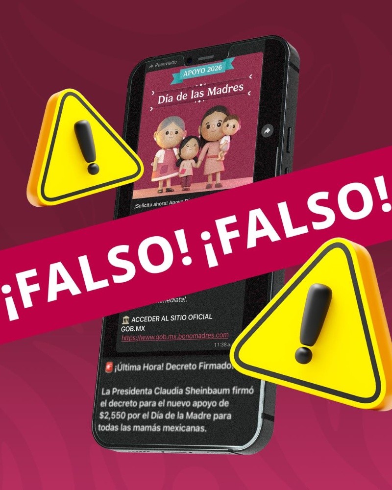 &nbsp;La Secretaría del Bienestar alertó por fraude en supuesto pago a mujeres del hogar. ESPECIAL