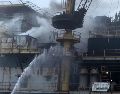 Fueron evacuados 26 trabajadores con solo dos heridos leves. EFE/USCG Southwest