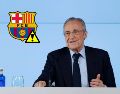 Tras las declaraciones emitidas por Florentino Pérez, FC Barcelona lanzó un comunicado en el que informó que están tomando medidas legales con la intención de estudiar las palabras del dirigente. ESPECIAL / Real Madrid
