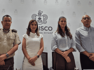 Sergio Ramírez, Karina Hermosillo, Paola Bauche y Marciano Valtierra señalaron que el 63% de los incendios registrados  en Jalisco ha sido atendido en coordinación con una o más brigadas. EL INFORMADOR/R. Bobadilla