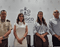 Sergio Ramírez, Karina Hermosillo, Paola Bauche y Marciano Valtierra señalaron que el 63% de los incendios registrados  en Jalisco ha sido atendido en coordinación con una o más brigadas. EL INFORMADOR/R. Bobadilla