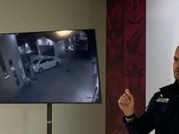 Fabián Ricardo Gómez Calcáneo durante la conferencia de prensa en la que informó de la muerte de "Huesos". CAPTURA DE VIDEO