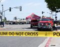 Fotografía que muestra una cinta de advertencia durante un operativo de la Policía de San Diego este lunes, en el Centro Islámico de San Diego. EFE/O. Alonso