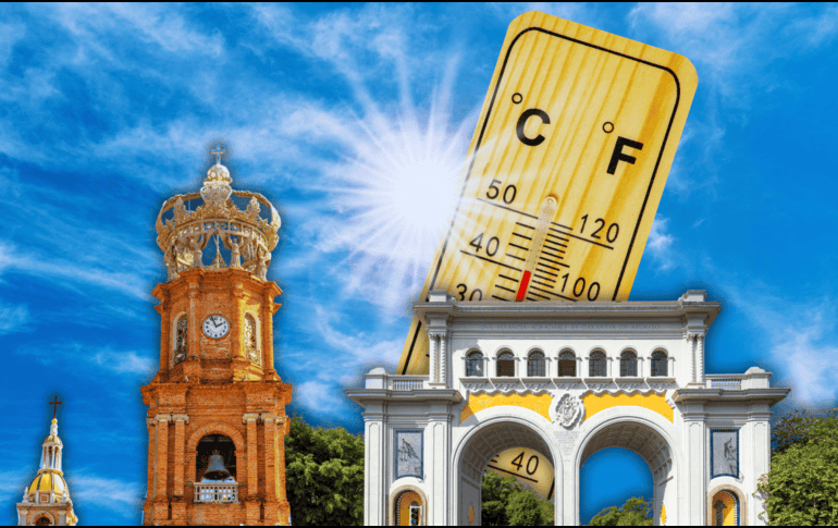 Mientras que el famoso puerto turístico mantiene promedios máximos de 30 a 32 grados Celsius, la capital tapatía frecuentemente rebasa los 35 grados durante las horas más críticas de la tarde. ESPECIAL / CANVA