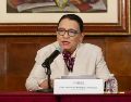 Rosa Icela Rodríguez Velázquez evitó hablar del espinoso tema de Rocha Moya ante la prensa. X / @rosaicela_