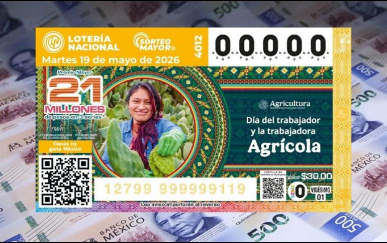 El billete del Sorteo Mayor 4012 conmemoró el Día del trabajador Agrícola. X/lotenal