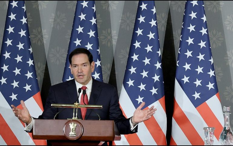 Marco Rubio aseguró que Donald Trump es el único presidente que ha tomado acciones reales y contundentes para frenar las ambiciones de Teherán. EFE/EPA/R. Gupta