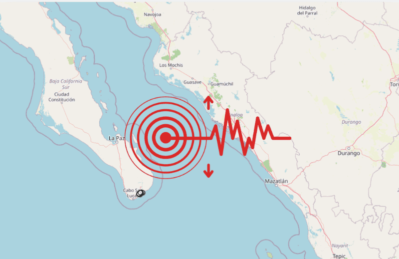 &nbsp;Sismo en Baja California Sur. ESPECIAL / SSN