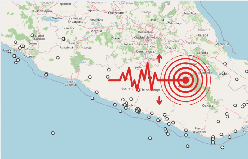 &nbsp;Sismo en Oaxaca. ESPECIAL / SSN