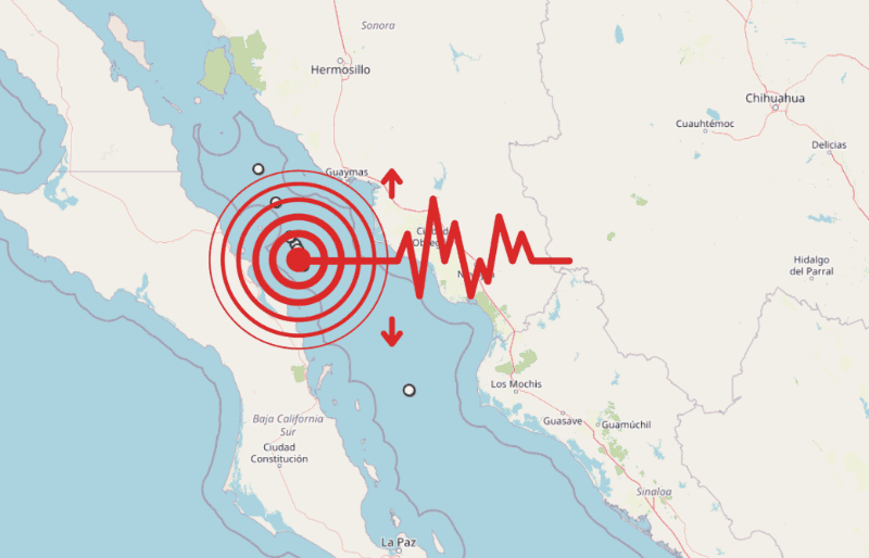 &nbsp;Sismo en Baja California Sur. ESPECIAL / SSN