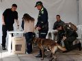 Policías inspeccionan el lugar donde vota el presidente de Colombia, Gustavo Petro este domingo en Bogotá. EFE/M. Dueñas