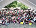 Simpatizantes y liderazgos de Morena en Jalisco se congregaron en la Plaza Juárez para respaldar el mensaje de la presidenta Claudia Sheinbaum. CORTESÍA.