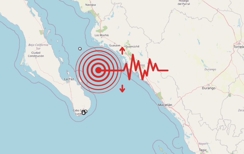 &nbsp;Sismo en Baja California Sur. ESPECIAL / SSN