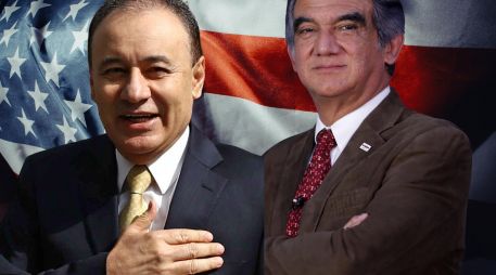Estados Unidos investiga a los gobernadores mexicanos de Sonora y Tamaulipas, Alfonso Durazo y Américo Villarreal, por supuestos vínculos con el crimen organizado. ESPECIAL / SUN y CANVA