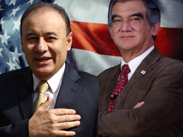 Estados Unidos investiga a los gobernadores mexicanos de Sonora y Tamaulipas, Alfonso Durazo y Américo Villarreal, por supuestos vínculos con el crimen organizado. ESPECIAL / SUN y CANVA