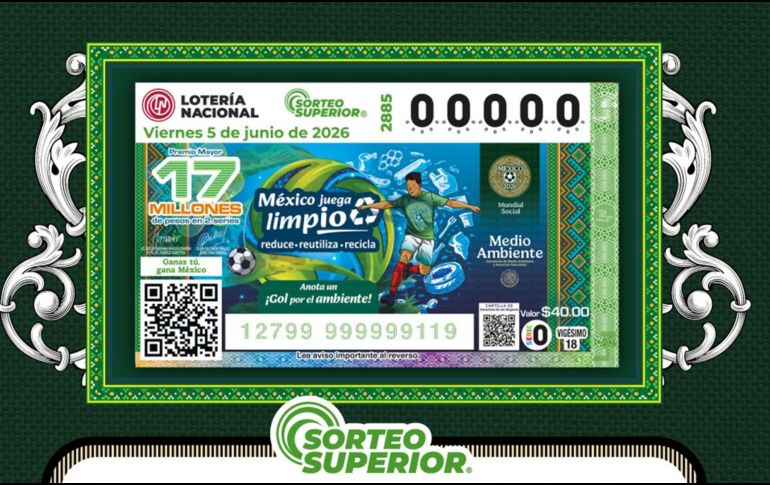 El billete del Sorteo Superior 2885 fue ilustrado en alusión a la campaña ambiental 