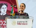 La Presidenta de México, Claudia Sheinbaum, habla durante una gira de trabajo en Veracruz este sábado. EFE/Presidencia de México
