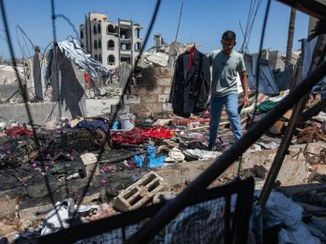 Imagen reciente de la Franja de Gaza tras los bombardeos israelíes. EFE/H. IMAD