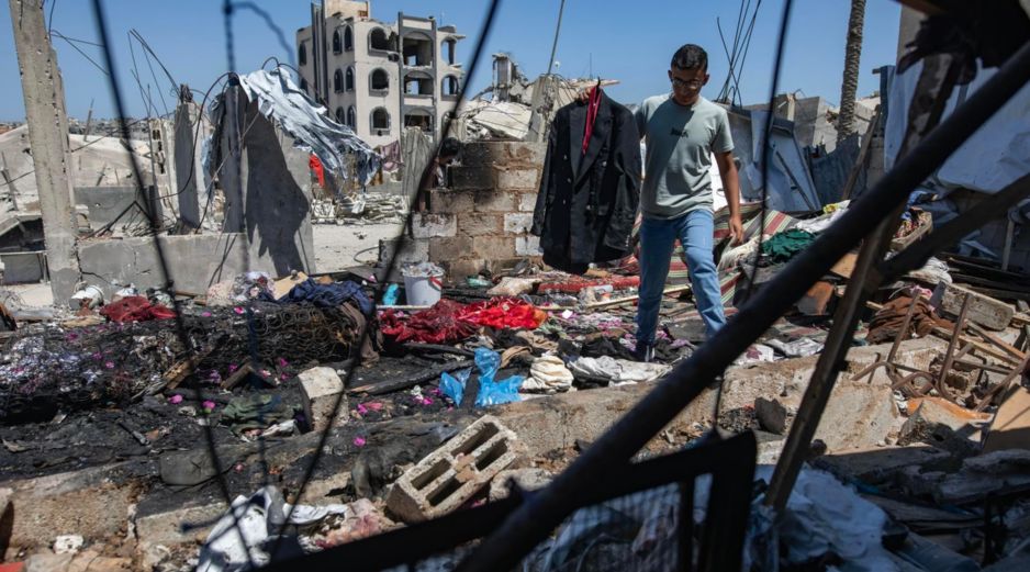 Imagen reciente de la Franja de Gaza tras los bombardeos israelíes. EFE/H. IMAD