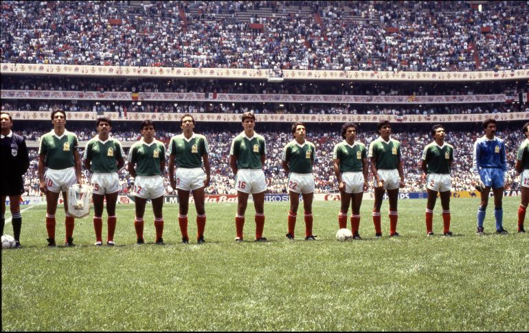 La Selección Mexicana antes de abrir el Mundial 86 frente a Bélgica. EL INFORMADOR/Archivo
