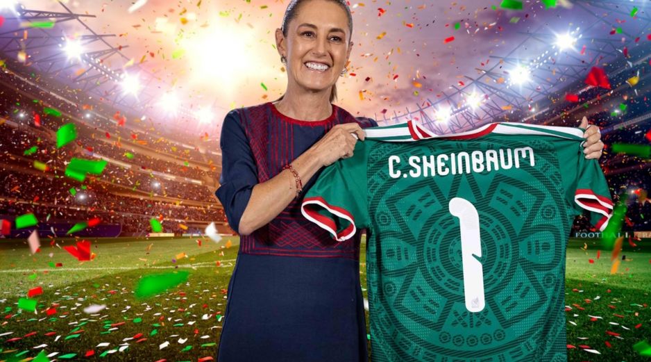 CLAUDIA SHEINBAUM. El torneo más importante del mundo no solo se juega en la cancha, sino también en la compleja arena política. ESPECIAL / SUN y CANVA