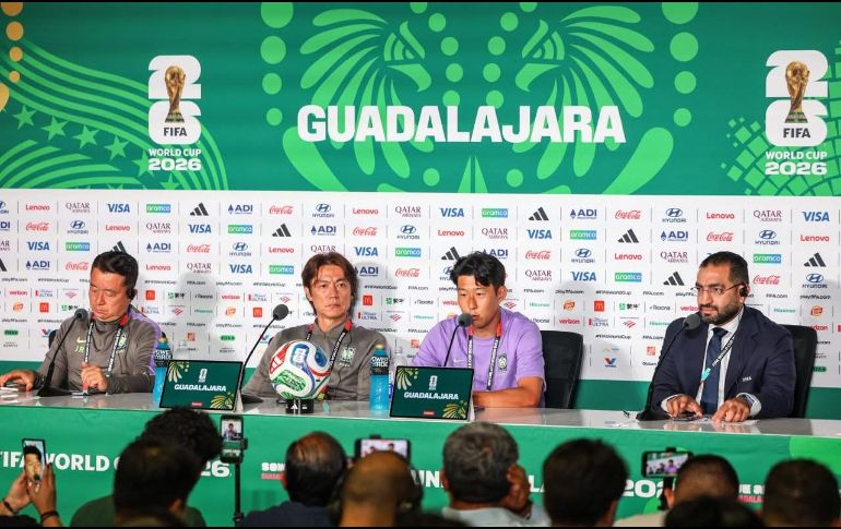 Son Heung-min durante la conferencia de prensa este miércoles 10 de junio. EL INFORMADOR / A. NAVARRO