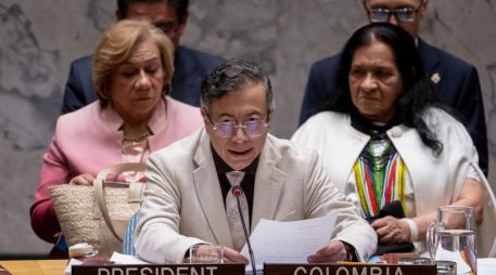 Gustavo Petro recordó que la legislación colombiana prohíbe los apoyos y la financiación extranjera en campañas electorales. EFE/M. Elías-ONU