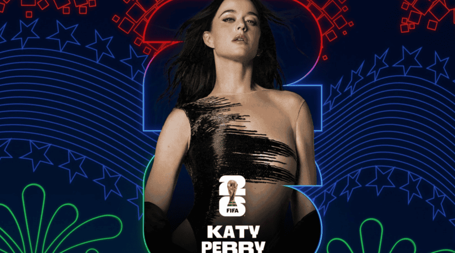 Katy Perry en la ceremonia de inauguración del Estadio Los Angeles en el Mundial 2026. X/Katy Perry