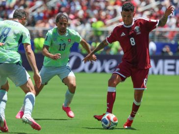 La Selección de Qatar marcó el gol del empate con Suiza en el que fue su primer partido del Mundial 2026, y consiguió así su primer punto en Copas del Mundo. EFE /  M. Gutiérrez