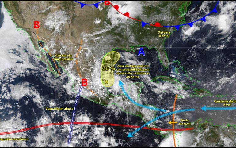 El SMN prevé lluvias intensas, granizo y fuertes vientos en gran parte del país durante los próximos días. ESPECIAL/ SMN.